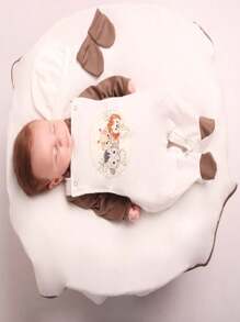 Maternity Outfit For Boy, 5-Piece Forest Overalls, Baby Clothes - 鏽棕色 - 查看 5