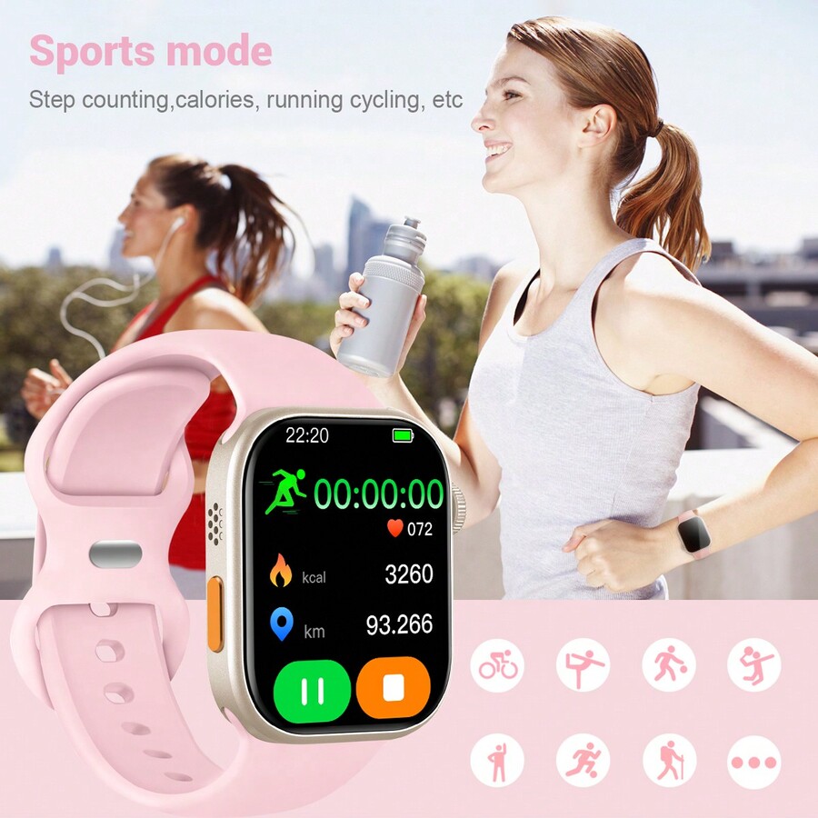 NEW 2024 2.01" High Definition Full Screen Touch Unisex Silicone Band