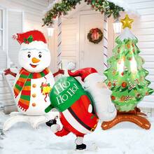 1 Stück Weihnachtsballon zum Aufstellen, Weihnachtsmann, Schneemann, Weihnachtsbaum Folienballon, Weihnachtsdekoration für Zuhause, Silvesterparty, Geburtstagsfeier, Weihnachtsdekorationen, Foto-Booth-Requisite