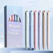 6pcs Mixed Color Gel Pen Back To School - Blue - View 5