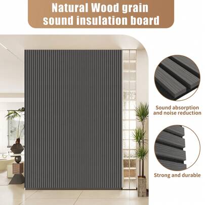  Froadp 2 Pack Wood Veneer Acoustic Panels 3D Wall Covering Acoustic Felt Slats Covering For Living Room Office Bedroom (60x60cm/60x120cm)