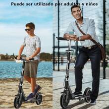 Ciclomotor Scooter 4 Niveles Ajustable Plegable Patin Diablo Urbano Niños Adultos Freno De Mano - Negro - Ver 5