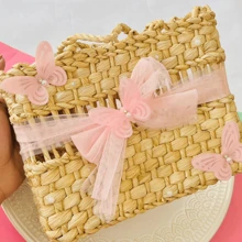 Children's Beach Kit Personalized Pink Butterfly Bag And Hat - 淺粉色 - 查看 4