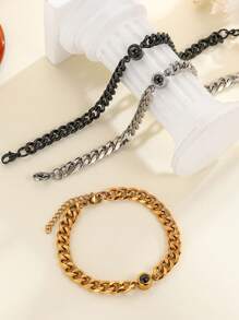 Vòng tay chiếu hình ảnh mắt xích dày 7mm tùy chỉnh, vòng tay đôi bằng thép không gỉ dày dặn, vòng tay chiếu hình ảnh cá nhân hóa dành cho nam giới, vòng tay chiếu hình ảnh màu sắc dành cho các cặp đôi, quà tặng cho bạn trai, bạn gái, bố. - Vàng - Xem 9