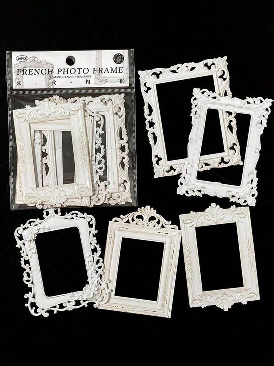 1 Set Of Special Paper Hollow Embossing Collage Cards, European Vintage