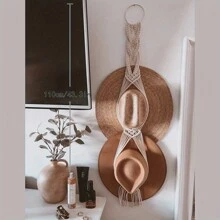 1pc 1/2/3 Tầng Giá treo mũ dệt Boho ren hoa, Giá treo mũ gắn tường, Đồ trang trí tua rua thủ công, Nghệ thuật treo tường, Trang trí phòng, Đồ sắp xếp nhà cửa, Thích hợp cho hành lang, Phòng ngủ, Nhà - Nhiều màu - Xem 3