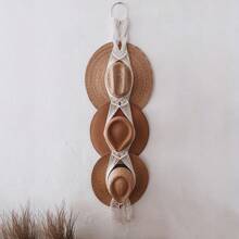 1pc 1/2/3 Tầng Giá treo mũ dệt Boho ren hoa, Giá treo mũ gắn tường, Đồ trang trí tua rua thủ công, Nghệ thuật treo tường, Trang trí phòng, Đồ sắp xếp nhà cửa, Thích hợp cho hành lang, Phòng ngủ, Nhà - Nhiều màu - Xem 5