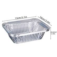 20pcs 5.1x3.9 Inch Aluminum Foil Baking Trays - High Thermal Conductivity Tin Foil Pans - Disposable Cookware For Baking, BBQ, Cooking, Storage, Food Preparation - Silver - View 2