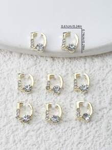 Gold Letter D Nail Charms Full Rhinestone 10pcs 3D Alloy Flash Nail Art Decorations DIY For Girls Nail Gems Nail Supplies For Versatile DIY Accessories Adorn Nails Shoes Clothes Bags More - Multicolor - View 4