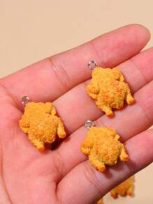 10 pièces Pendentif en forme de poulet frit en résine, pour la création de bijoux DIY, convient pour les boucles d'oreilles, les colliers, les sacs, les porte-clés et les accessoires, unisexe, en matériau résine, sans incrustation, accessoires de bijouterie personnalisés