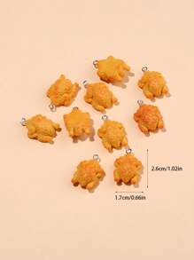 10 pièces Pendentif en forme de poulet frit en résine, pour la création de bijoux DIY, convient pour les boucles d'oreilles, les colliers, les sacs, les porte-clés et les accessoires, unisexe, en matériau résine, sans incrustation, accessoires de bijouterie personnalisés