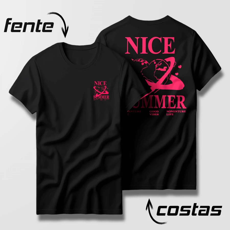 Black Streetwear T-Shirt Front And Back Nice Summer - Modern Tumblr Style New Release - 黑色 - 查看 1