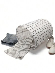 1pc Foldable Round Fabric Laundry Basket For Dorm & Home, Used As Dirty Clothes Hamper, Plush Doll Or Clothing Storage Organizer Dress Pants Shoes Jeans Boots Skirt - View 6