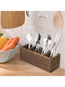 1pc Desktop Tableware Storage Box With Grids, Wooden Chopsticks Sorting And Finishing Shelf, Household Storage And Organization For Kitchen, Bedroom, Desk, New Year Spring Festival Gift Supplies1pc Desktop Tableware Storage Box With Grids, Wooden Chopsticks Sorting And Finishing Shelf, Household Storage And Organization For Kitchen, Desk, New Year Spring Festival Gift Supplies