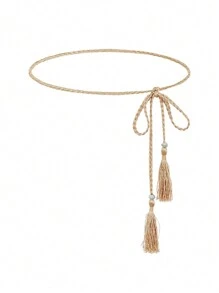 1 pieza Cuerda casual para la cintura de mujer, decoración de cinturón simple y elegante, adecuado para combinar con vestidos largos o camisas en atuendos diarios de verano, escuela, otoño, Halloween