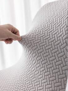 1pc/2pcs/4pcs Abstract Plaid Pattern Chair Cover, Full Wrap Around Stretch Dining Chair Slipcover, Universal Home Decor, All Season, Wear-Resistant Anti-Fouling Anti-Cat Scratch, Thickened, Dustproof, High Elasticity - Light Gray - View 7