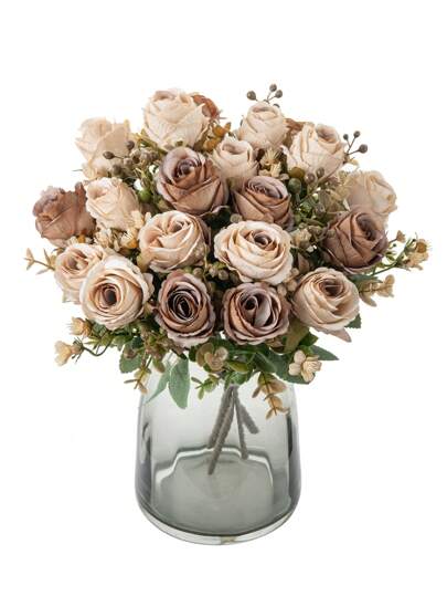 1PC Artificial Flower Rose Bouquet, Embroidered Ball, Peony Mixed Flowers, Bride Holding Bouquet, Wedding Decoration, DIY Wreath Materials, Birthday Party Decoration Materials, Home Dining, Living Room, Vase, Outdoor Garden, Autumn Decoration, Valentine's Day, New Year Gift, Valentine Day, Gift Gifts Graduation