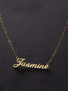 1 Stück Gold Silber Mode Personalisierte Name Halskette Edelstahl Namensschild Choker Frauen Mädchen Alltags Schmuck, Gold, Stilvolle, Farbig, Vintage, Hipster, Einfach, Y2k, 2000er Jahre Mode, Personalisiert, Einzigartig, Ideale Geschenke für Ihn, Ideale Geschenke für Sie, Sie, Freund, Freundin, Vater, Mutter, Familie, Freunde, für Jahrestage, für Geburtstage, für Abschluss, für Abschlussball, für Party, Schmuck Frauen, Personalisierte Mode Wort Halsketten, Vintage Outfit, Neujahr Glamour - Verschiedenfarbig - Übersicht 7