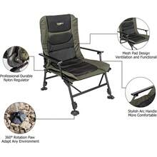 VINGLI Heavy Duty Fishing Chair With Footrest Support 440 LBS, Oversized Camping Chairs With 160° Adjustable High Back - 擴充 - 查看 5