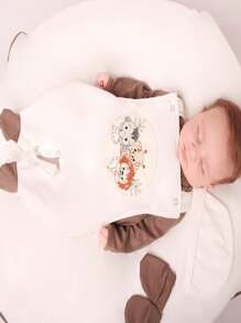 Maternity Outfit For Boy, 5-Piece Forest Overalls, Baby Clothes - Rust Brown - View 2
