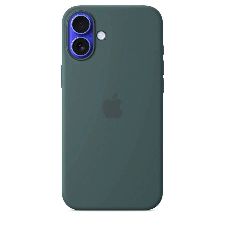 Apple IPhone 16 Plus Silicone Case W/ MagSafe - Lake Green - Dark Green - View 1