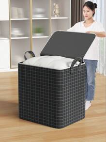 1 buc geantă de depozitare din material textil extra mare cu fermoar negru - geantă ușoară, stil casual pentru haine și pilote, cu mânere, lavabilă manual, perfectă pentru dormitoare, dulapuri, mutare și organizarea casei, organizare și depozitare a dulapului, cutii de depozitare pentru haine, depozitare în dormitor, organizator de depozitare pentru haine, organizare și geantă de depozitare pentru școală, accesorii școlare, lucruri școlare