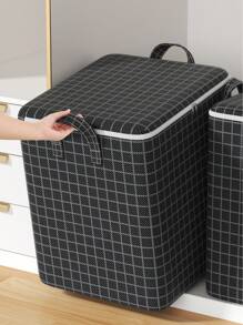 1 buc geantă de depozitare din material textil extra mare cu fermoar negru - geantă ușoară, stil casual pentru haine și pilote, cu mânere, lavabilă manual, perfectă pentru dormitoare, dulapuri, mutare și organizarea casei, organizare și depozitare a dulapului, cutii de depozitare pentru haine, depozitare în dormitor, organizator de depozitare pentru haine, organizare și geantă de depozitare pentru școală, accesorii școlare, lucruri școlare