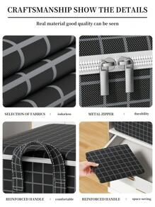 1 buc geantă de depozitare din material textil extra mare cu fermoar negru - geantă ușoară, stil casual pentru haine și pilote, cu mânere, lavabilă manual, perfectă pentru dormitoare, dulapuri, mutare și organizarea casei, organizare și depozitare a dulapului, cutii de depozitare pentru haine, depozitare în dormitor, organizator de depozitare pentru haine, organizare și geantă de depozitare pentru școală, accesorii școlare, lucruri școlare