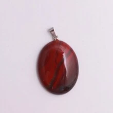 1個40*30毫米天然水晶卵形項鍊,適合女性和男性,粉色蛋白石,帶繩鍊,生日、聖誕心靈禮物,卡片包裝 - 天然石 - 查看 4