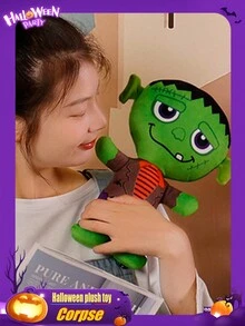 30 厘米/11.811 英寸高的毛绒玩具，由无纺布制成。卡通多彩人物造型，有站立的吸血鬼、僵尸、木乃伊、骷髅和南瓜人娃娃。适合在节日期间装饰室内空间，以增加节日气氛。 - 彩色 - 查看 7