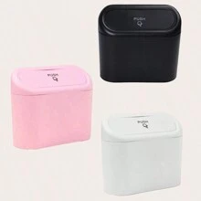 1pc Portable Mini Creative Pink Car Trash Can - Pink - View 9