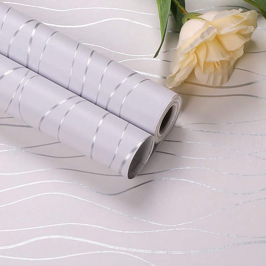 ucdfi 1 卷现代风格条纹壁纸，可移除防水乙烯基贴纸，适用于厨房卧室客厅台面家具、家居装饰