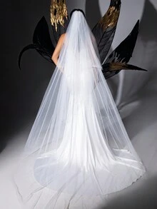 QOQ Romantic Goddess Elegant White Patchwork Applique Fishtail Strapless Wedding Dresses Gown - White - View 4