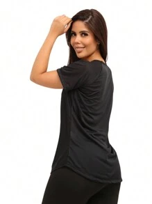 Women Sports Tees & Tanks - 黑色 - 查看 6