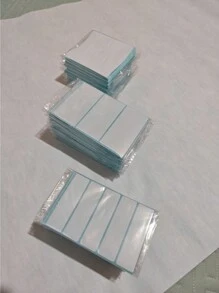 100pcs Solid Color Thermal Transfer Printing Paper Stickers Self-Adhesive 20*70mm/40*80mm/100*100mm Barcode Labels Scale Paper Thermal Printer Paper,Christmas - White - View 2