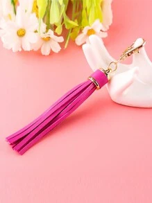 1pc New Fashionable Personalized Leather Tassel Metal Bag Charm Keychain, Suitable For Daily Wear, Bag Accessory, Car Key Chain Decor, Suitable As Gift For Family, Friends, Classmates, Couples, Birthday, Teachers, Souvenir - Multicolor - View 13