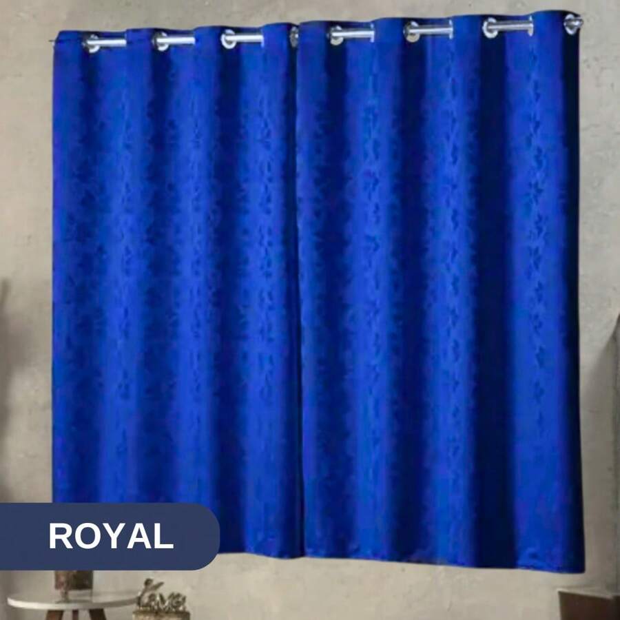 Jacquard Curtain 4.00x2.70 Modern Practical Stylish Living Room Bedroom Office - 寶藍色 - 查看 1