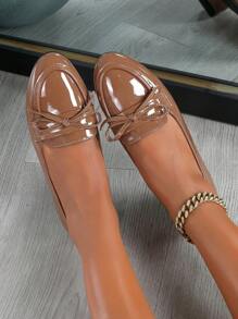 Women Flat Slip-On Casual Shoes, New Soft Leather Comfortable Loafers For All Seasons, Plus Size - Brown - View 2
