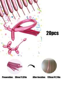 20pcs Metal Long Tube Magic Latex Balloons, DIY Animal Bouquet Creative Shape Latex Balloons For Wedding Birthday Party Decoration - 彩色 - 查看 16