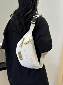 Duża torba Oxford Multi-Function Bag Street Solid Color Chest Bag Nowa moda Casual Fanny Pack Mężczyźni i kobiety Letter Messenger Bag