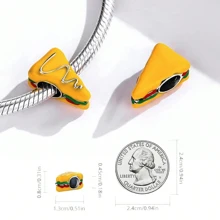 1 Stück Schmuckherstellung-Set mit Lebensmittel-Motiven wie Pommes, Hamburger, Sandwich, Kuchen, Eis, Cola, Wassermelone, Avokado für Anhänger, Armbänder und Schmuck