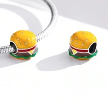 1 Stück Schmuckherstellung-Set mit Lebensmittel-Motiven wie Pommes, Hamburger, Sandwich, Kuchen, Eis, Cola, Wassermelone, Avokado für Anhänger, Armbänder und Schmuck