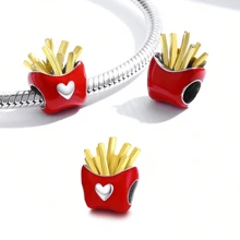 1 Stück Schmuckherstellung-Set mit Lebensmittel-Motiven wie Pommes, Hamburger, Sandwich, Kuchen, Eis, Cola, Wassermelone, Avokado für Anhänger, Armbänder und Schmuck