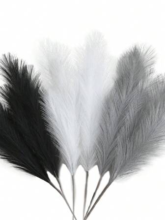 18pcs-Artificial Reed Deep Purple Color Grass Boho Decor Faux Pampas Grass Large Tall Fluffy Artificial Fake Flower Bulrush Reed Grass For Vase Filler Farmhouse Home Kitchen Bohemian Decoration, Room, Wedding Party Decor, Valentine's Day, Gift,Fall Decor,Autumn,Fake Plants