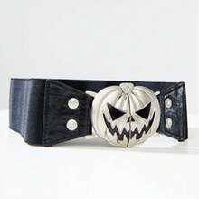 1 件万圣节南瓜头合金纽扣项圈，时尚百搭，骷髅印章装饰，街头哥特风格腰带，中国新年情人节礼物和日常穿着 - 彩色 - 查看 7