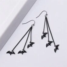 1 cặp bông tai thả hình dơi thời trang Halloween - bông tai dơi - Xem 3