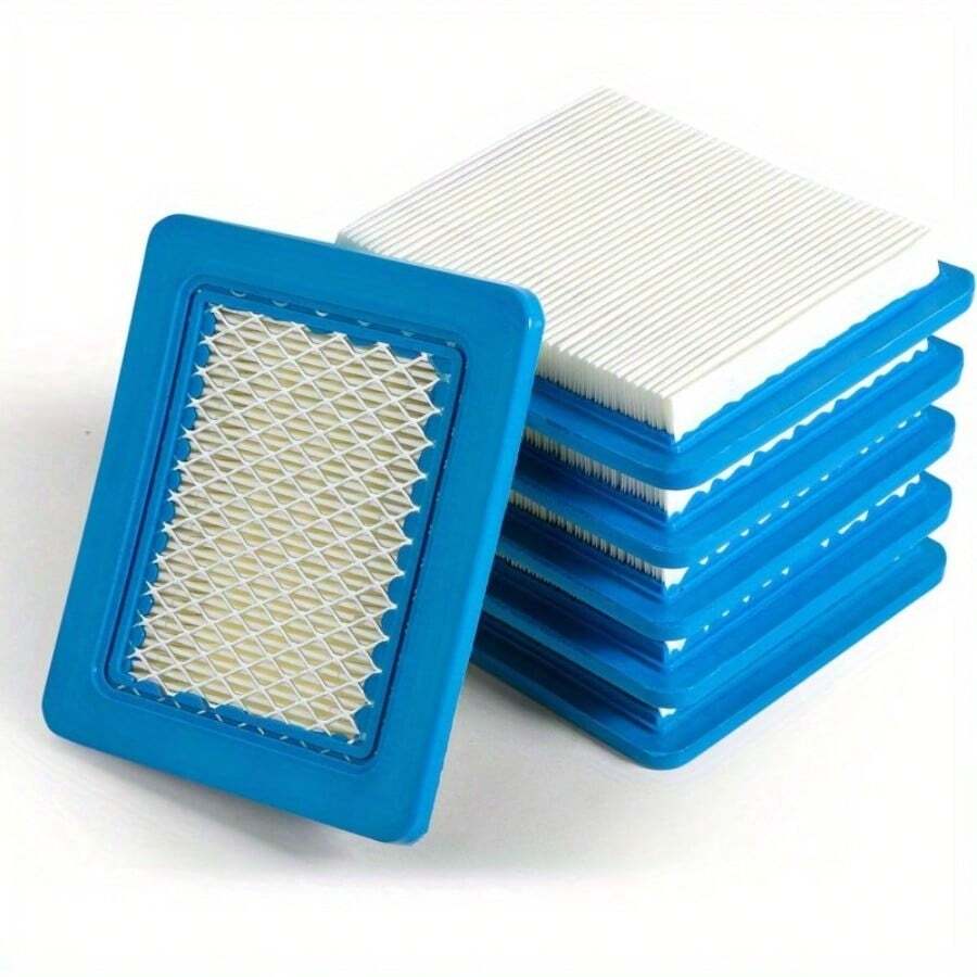 6 件优质空气过滤器替换件，兼容 Briggs & Stratton 4101、5043 系列及更多产品 - 增强真空性能 - 白+藍 - 查看 1