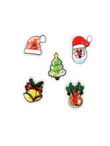 1 件混合梦幻透明发饰 - 闪光星星、圣诞树、圣诞老人铃铛、鹿发夹、发饰 - 彩色 - 查看 5