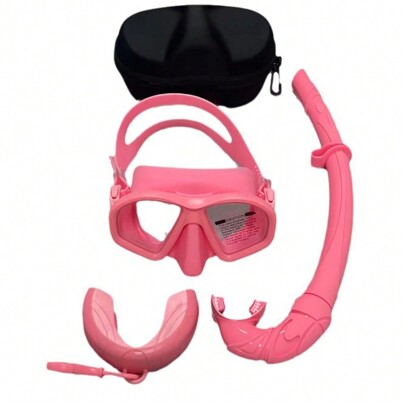 2pcs/Set Adult Liquid Silicone Professional Snorkeling Gear - Waterproof Anti-Fog Diving Mask And Breathing Tube, Beach Essentials, Beach Accessories, Pool Float