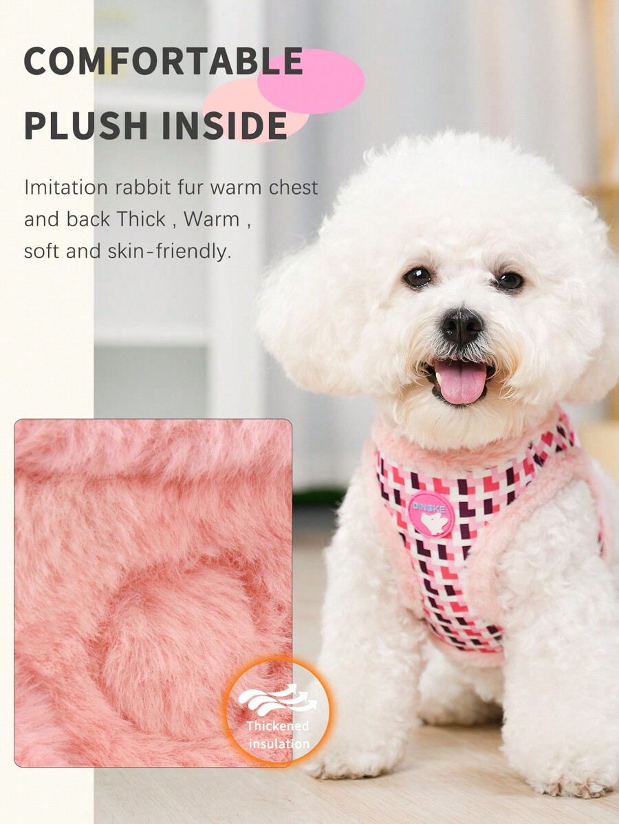 Dog Chest Harness & Leash Set, Warm Padded Dog Vest Harness With